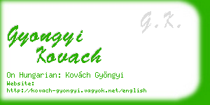 gyongyi kovach business card