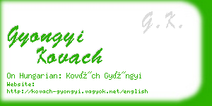 gyongyi kovach business card